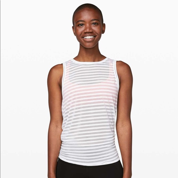 Lululemon Meet Halfway Tank *Striped Light Grey - Picture 7 of 8